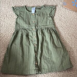 Carter's Green Button-Up Kids Casual Dress